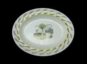 Wedgwood, a Wedgwood Garden meat platter designed by Eric Ravilious, printed with a vignette of a