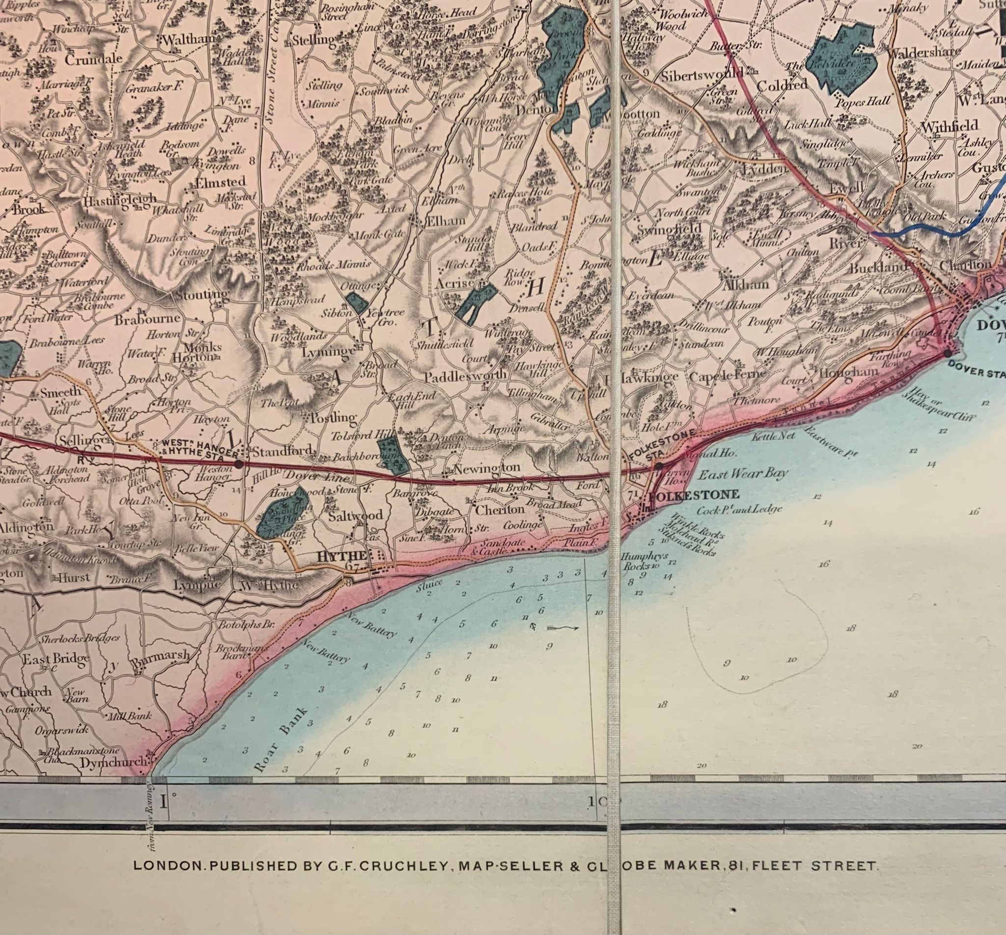 19th Century Ordnance Survey Map, London published by George Frederick Cruchley, Map Seller & - Image 3 of 4