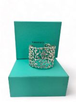 A Tiffany & Co silver 'olive leaf' cuff bangle, designed by Paloma Picasso, with silver assay and