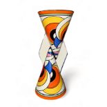 Wedgwood for Bradex, Clarice Cliff reproduction Yo-Yo vase, Swirls pattern, limited edition. Marks