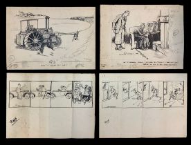 Tom Cottrell (British, 1890-1969) small range of pen and ink original cartoon illustrations by Tom
