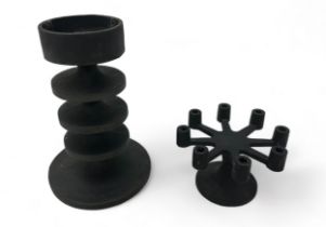 Robert Welch, a Robert Welch Campden design cast iron candle holder, 18cm high, and a cast iron