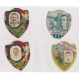 Baines trade cards, Shield shaped Football and Rugby cards (11), with Football - Monte, Bernard,