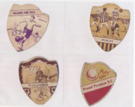 Baines trade cards, Shield shaped Football cards (8), with Wallsend Park Villa, Morley,