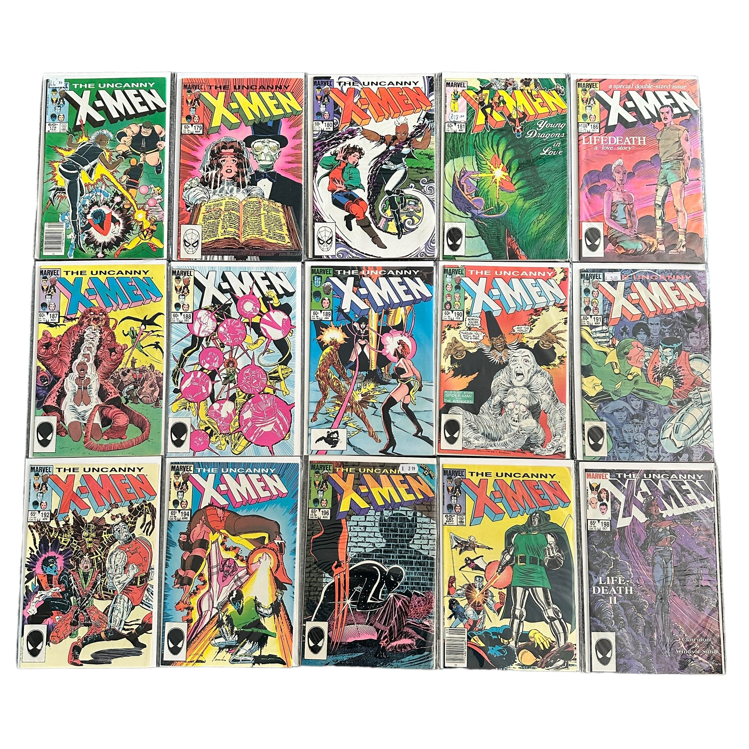 Marvel Comics The Uncanny X-Men 1980s Nos 178,-181, 186-192, 194, 196-208: All 25 comics are