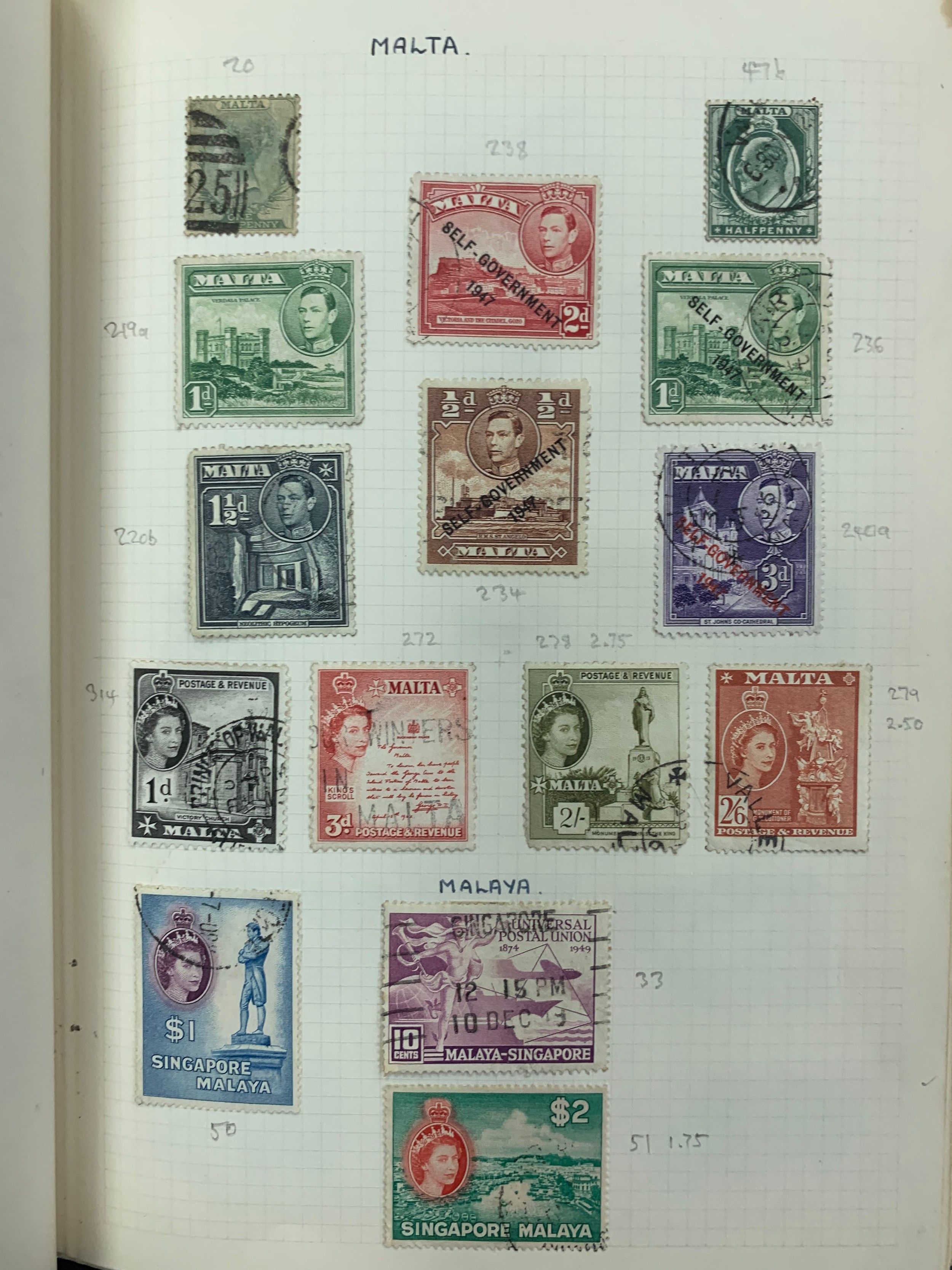 Small world stamp collection in three old albums to include; Germany, France, USA, French Cols, - Image 17 of 18