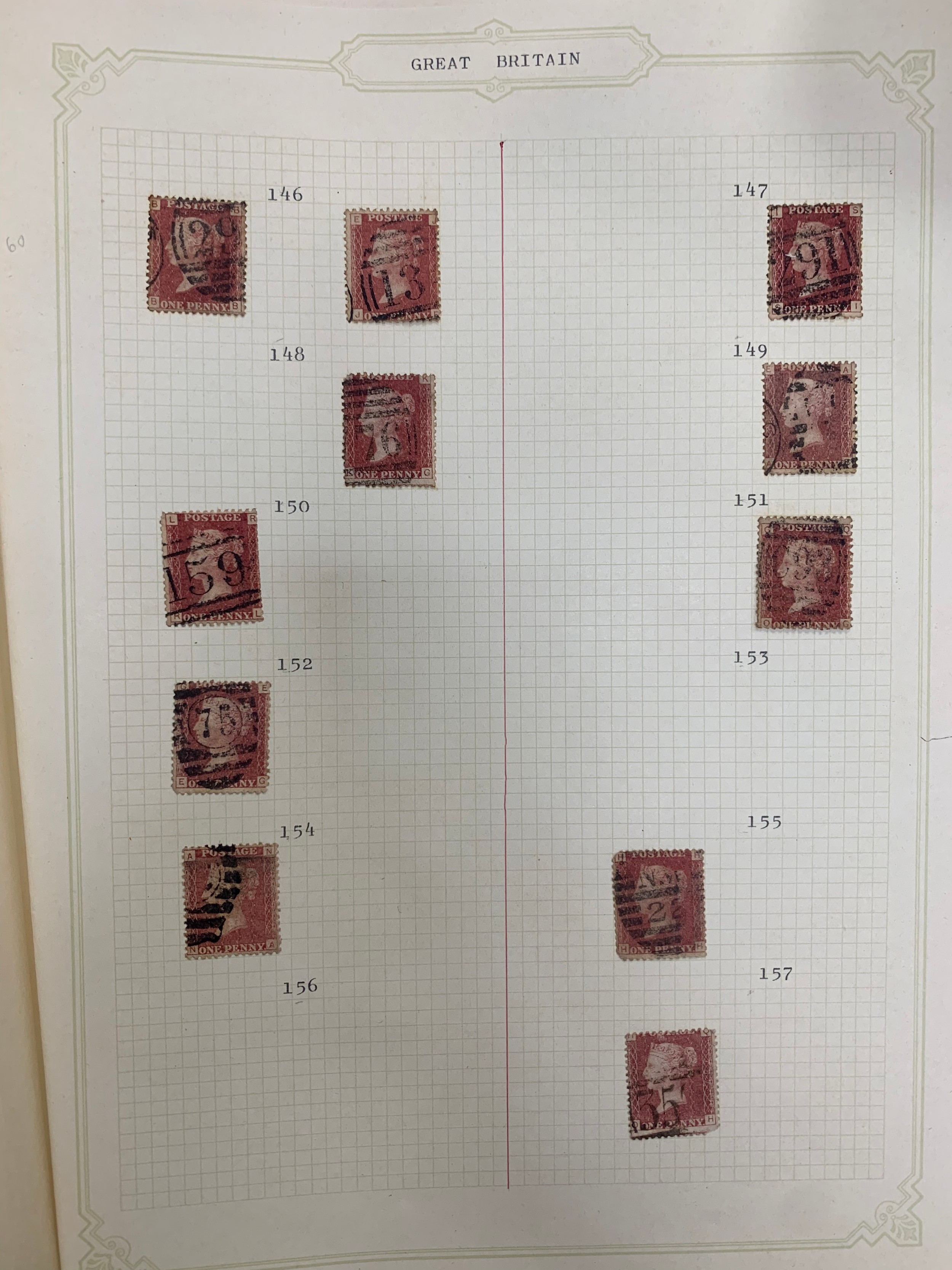 Great Britain, 1858-64 annotated and well-laid out collection of 1d Penny Reds FU from plate 73 to - Image 6 of 12