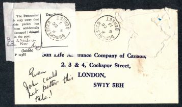 Great Britain, 1976 Damaged by Snails in Letter Box cover, interesting and humorous cover affixed