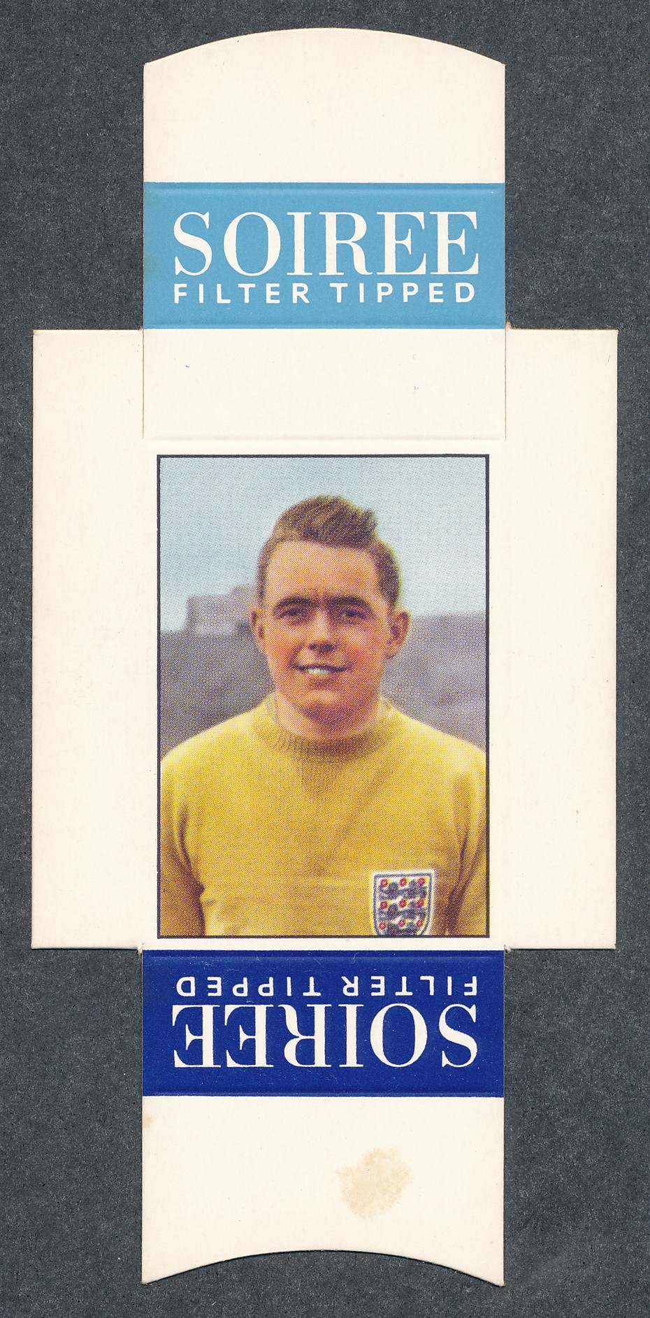 Soiree Cigarettes, Mauritius, Famous Footballers uncut packet issue, No.29 Alan Hodgkinson,