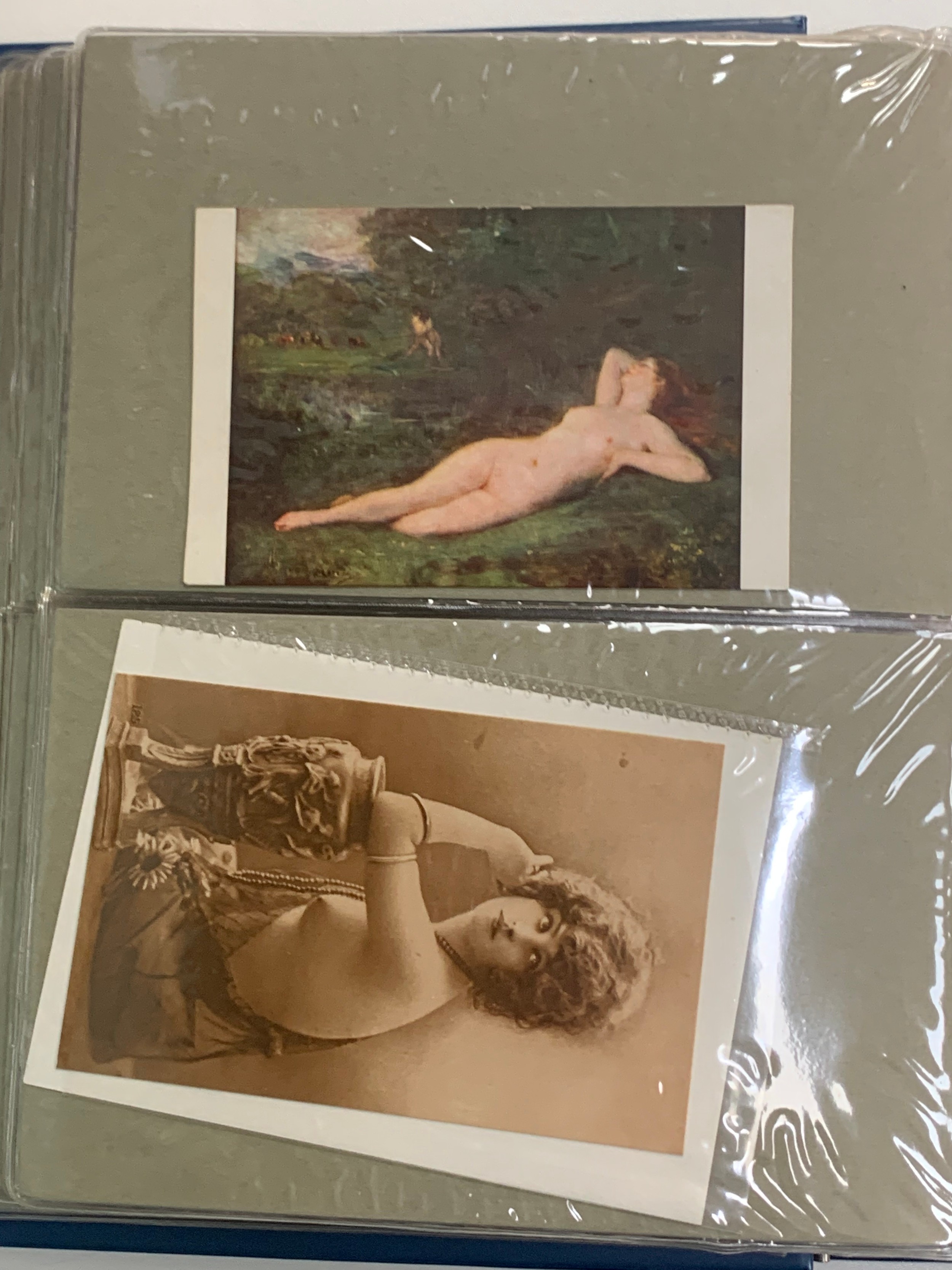 Vintage glamour, range of vintage glamour / erotic postcards in binder. Total cards 36. - Image 18 of 18