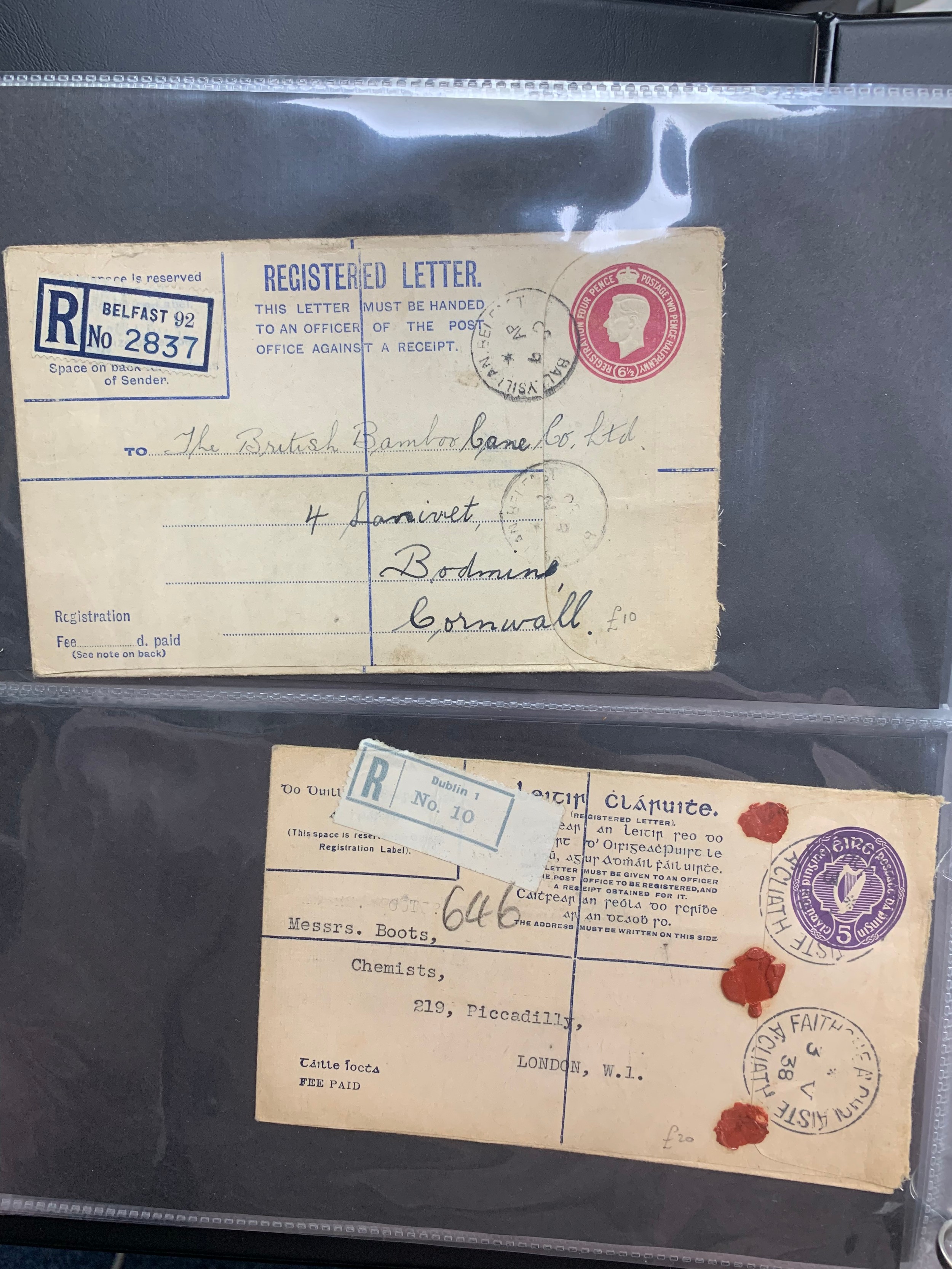 Ireland, interesting Four Kings to QEII cover collection in binder, including Airmail, Paquebot - Image 15 of 36