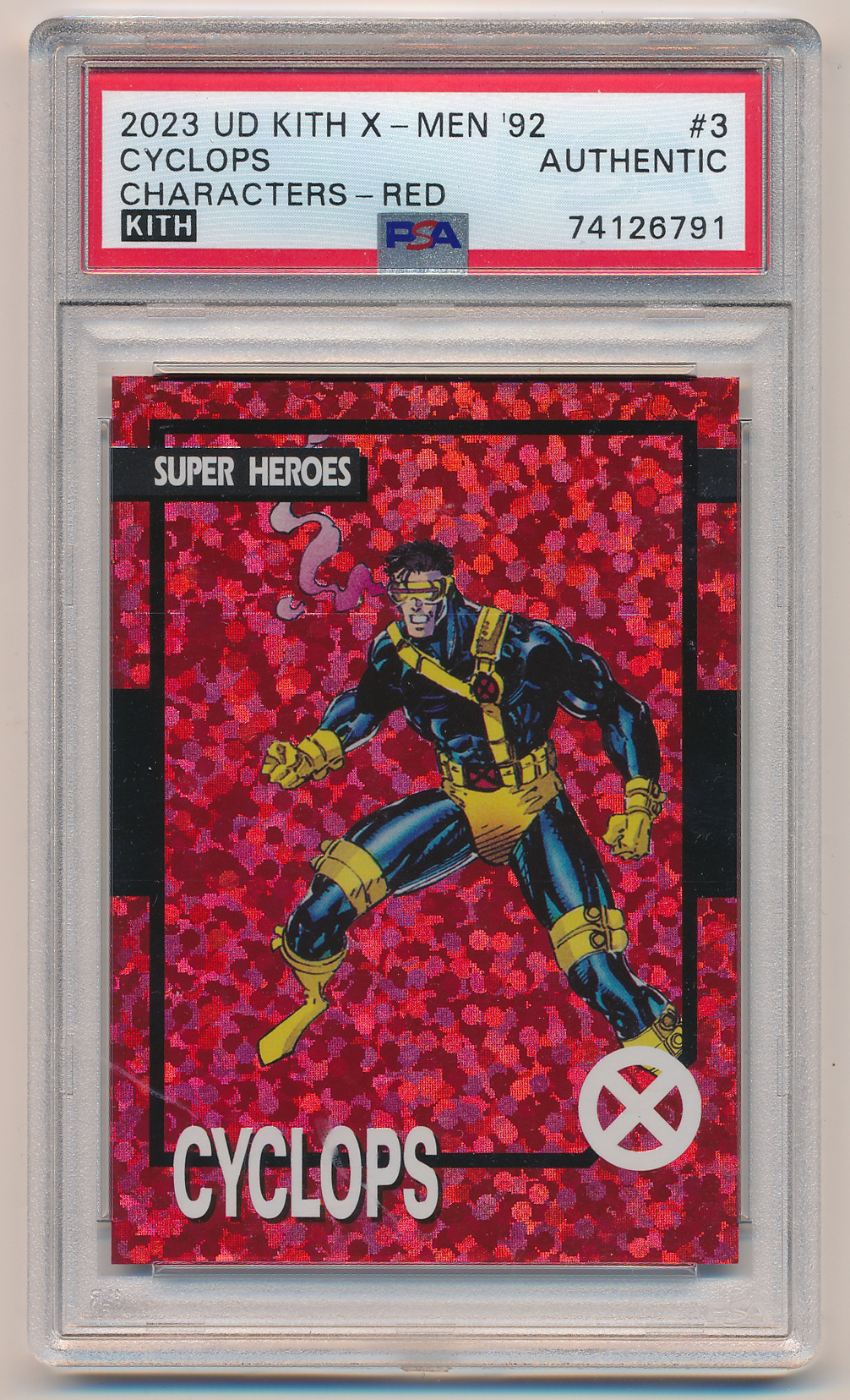 Marvel X-Men Cyclops Kith Holo PSA authenticated card. Card No.3. PSA have identified this as an