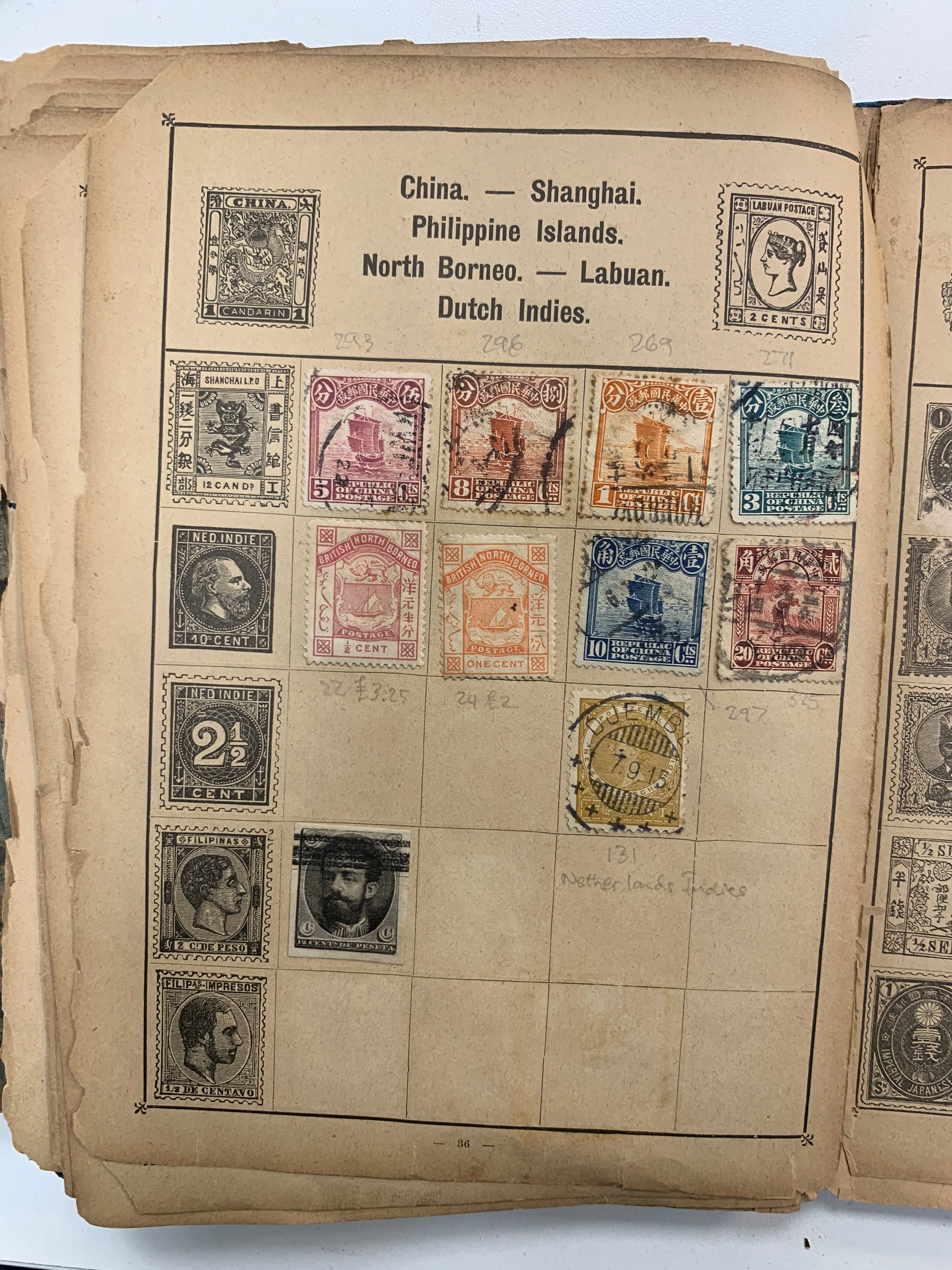 Small world stamp collection in three old albums to include; Germany, France, USA, French Cols, - Image 14 of 18