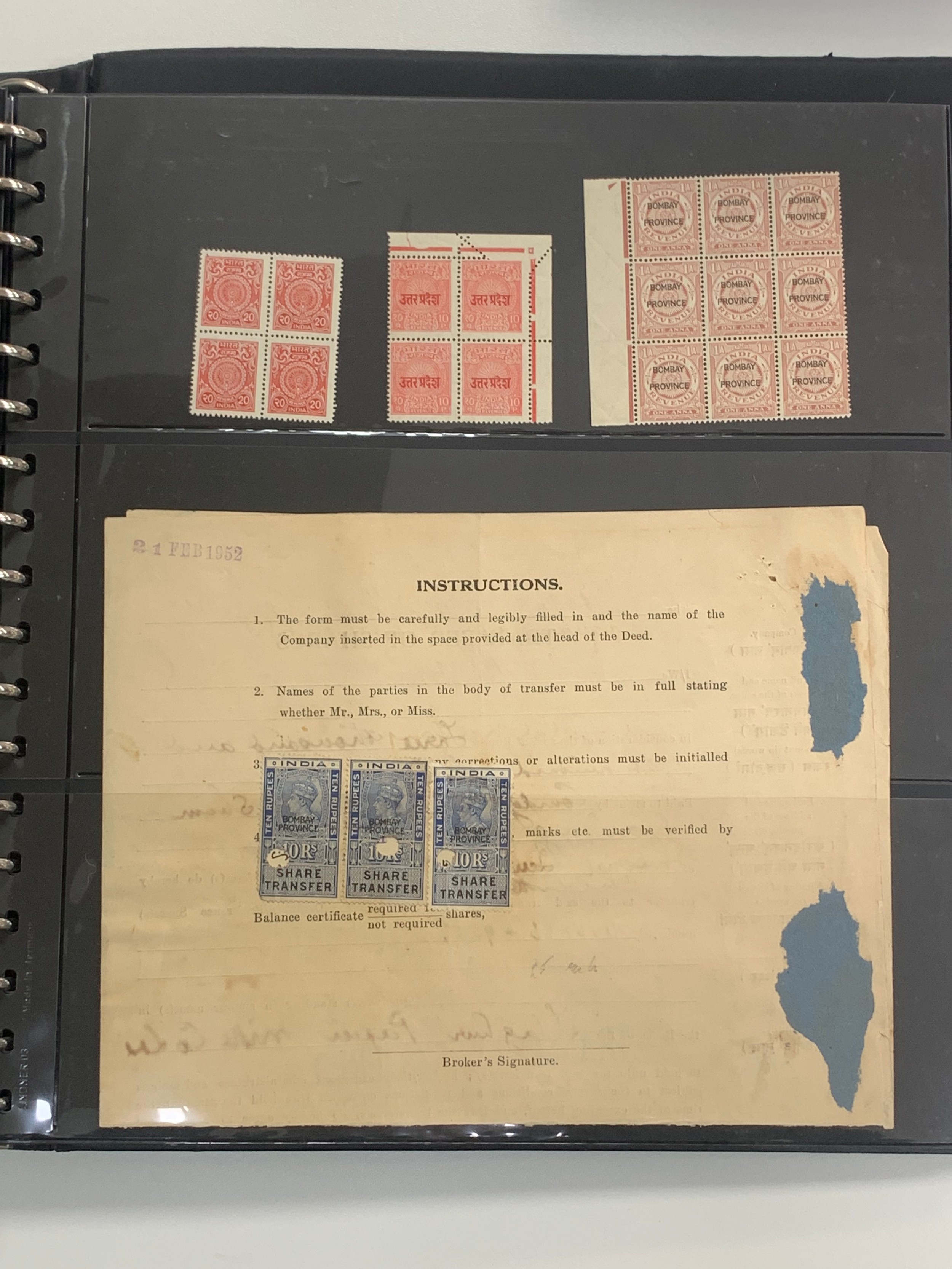 India – Revenues, neatly presented and interesting collection in well-filled binder, including; - Image 40 of 48