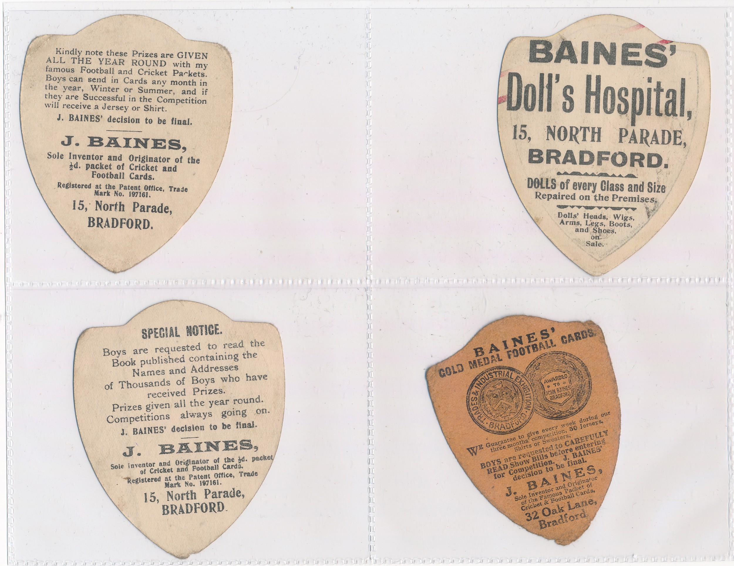 Baines trade cards, Shield shaped Football and Rugby cards (11), with Football - Monte, Bernard, - Image 4 of 6