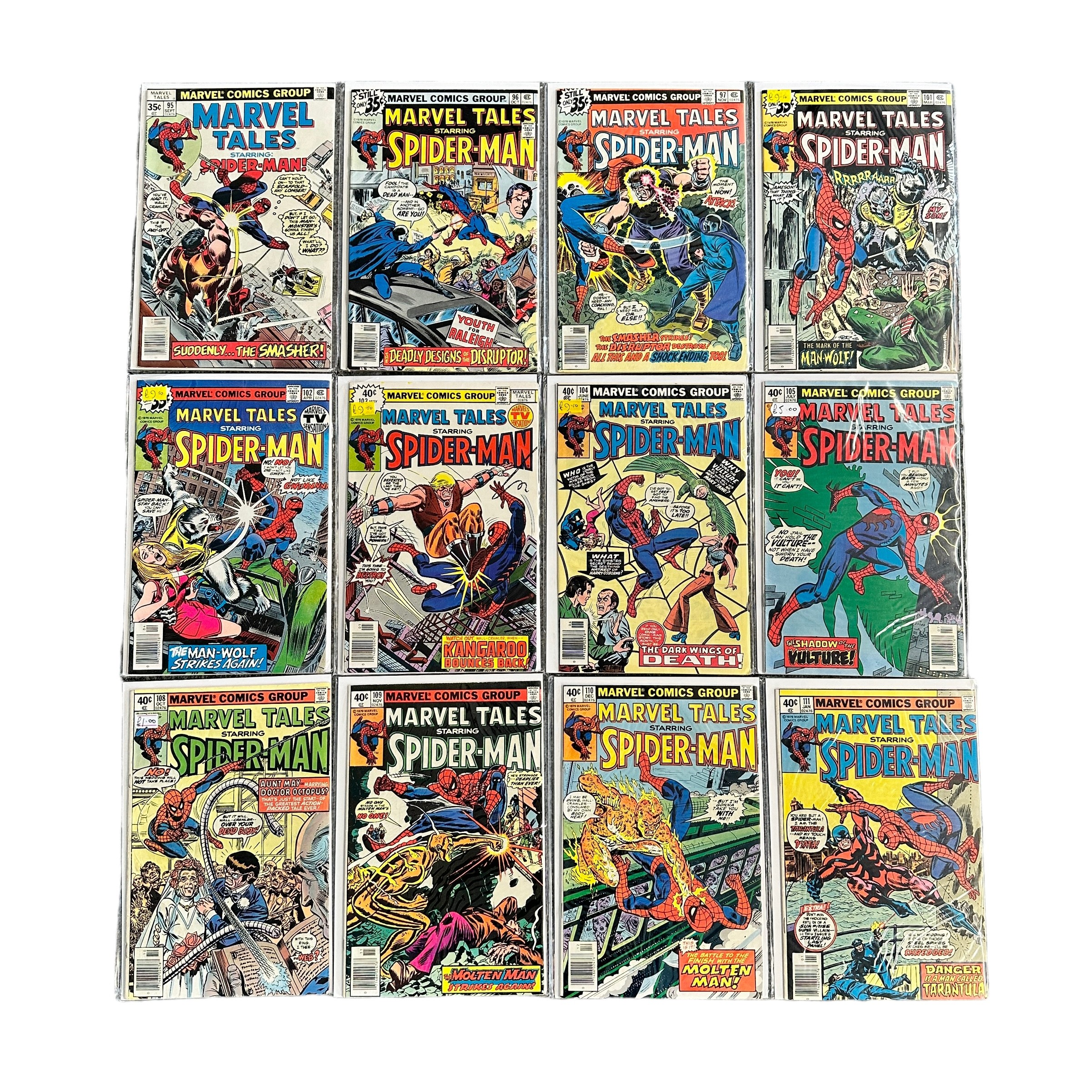 Marvel Tales Spider-Man 1970s Nos 95-97, 101-105, 108-111, 113-117, 119-121: All 20 comics are