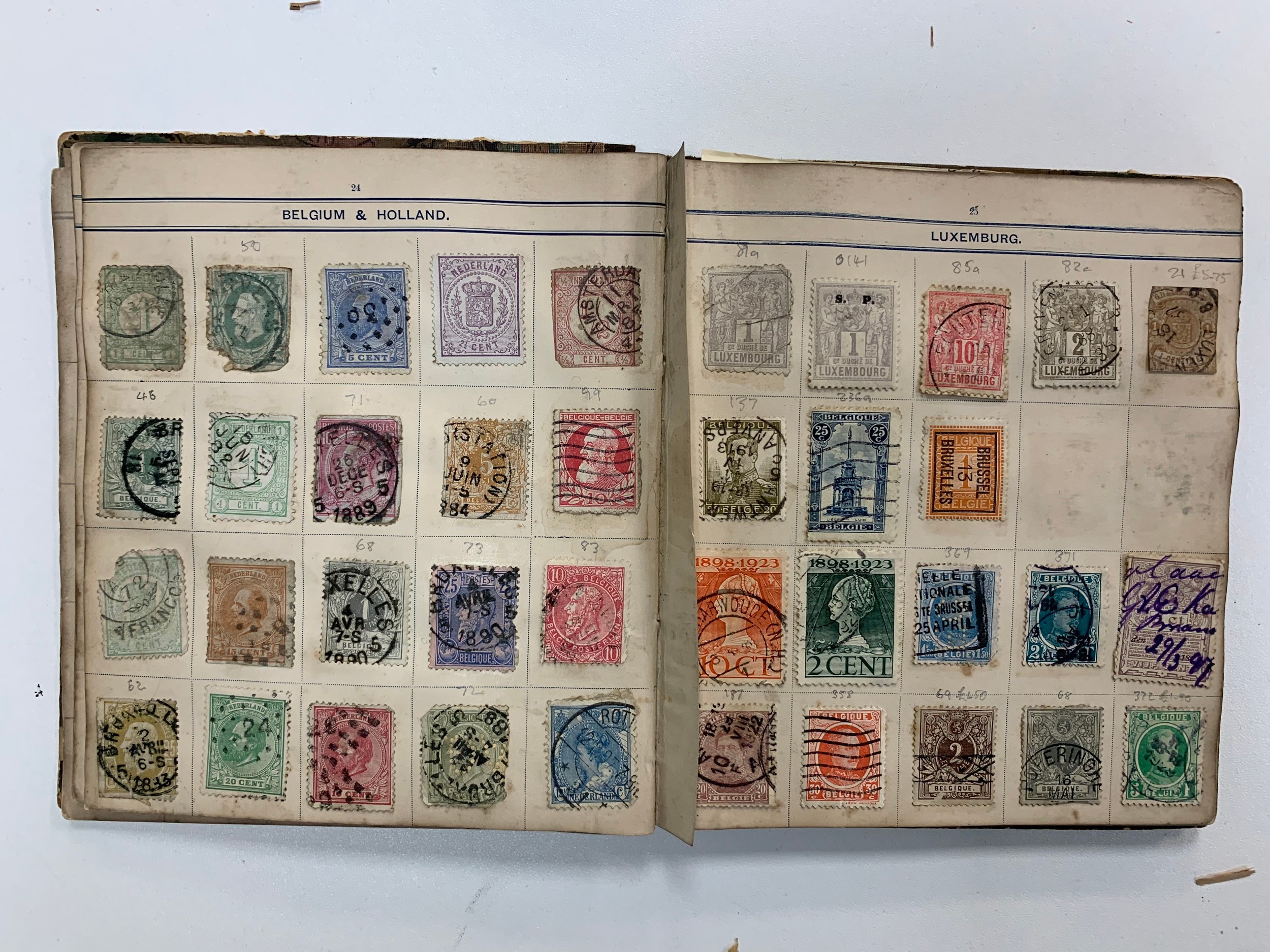 Small world stamp collection in three old albums to include; Germany, France, USA, French Cols, - Image 6 of 18