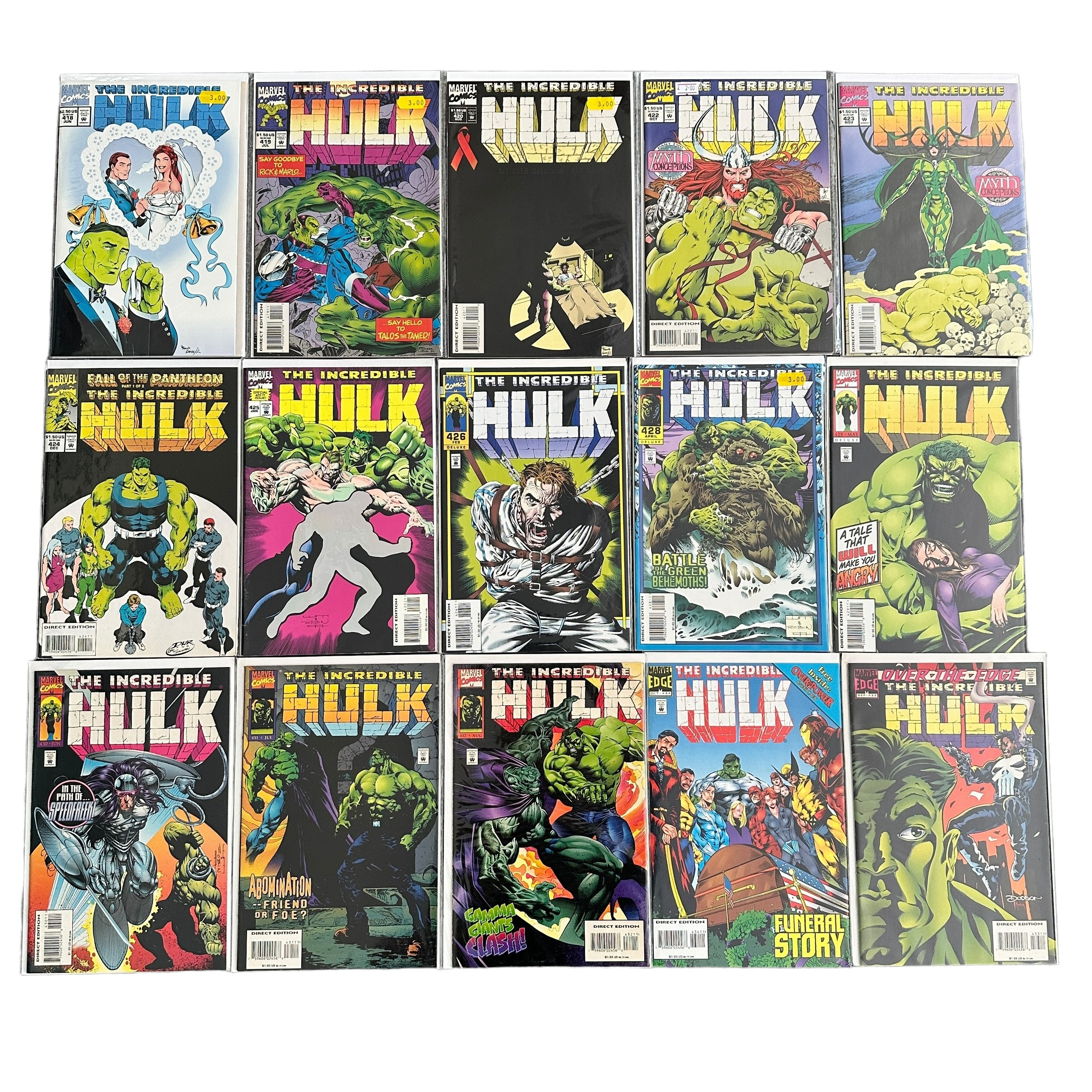 Marvel Comics The Incredible Hulk 1990s Nos 418-420, 422-426, 428-436, 438-440, 442-444, 446-447: