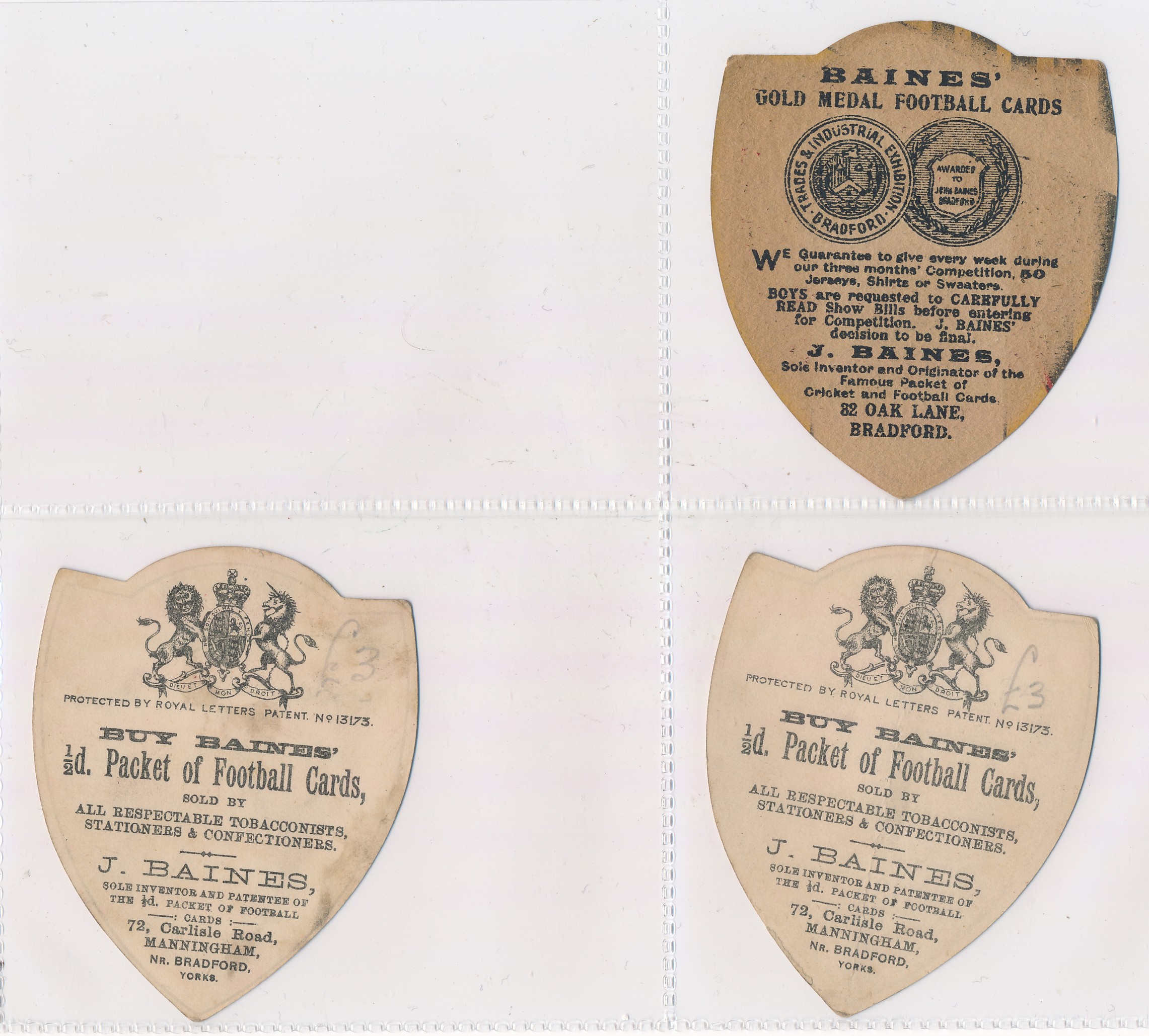 Baines trade cards, Shield shaped Rugby cards (7) with "Sport L.R.S.B.", York All Saints', Wales, - Image 4 of 4