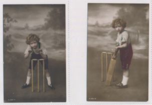 Postcards - a small range of cricket cards (12), in plastic sleeves, in mixed condition.