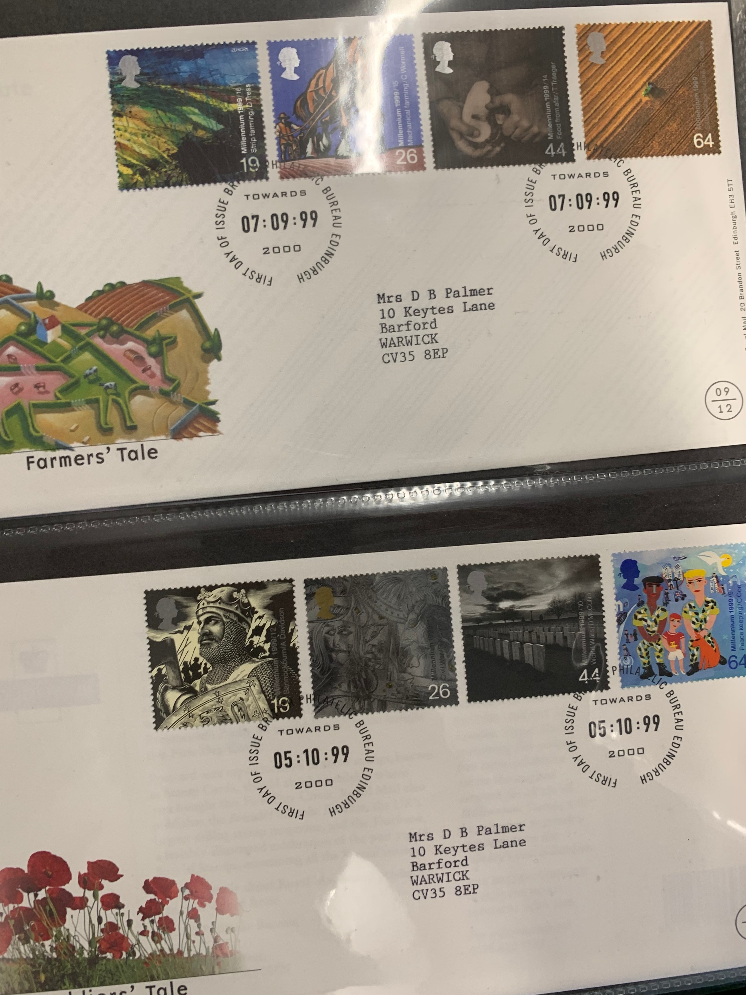 1979-2000 collection of First Day Covers in three binders with mix of typed and handwritten