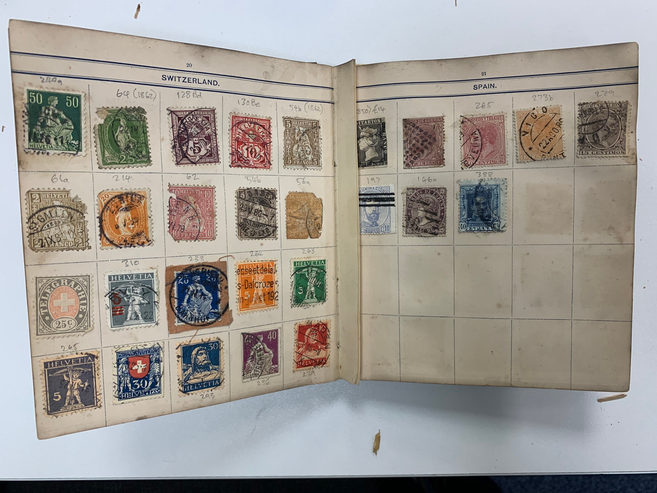 Small world stamp collection in three old albums to include; Germany, France, USA, French Cols, - Image 2 of 18