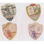 Baines trade cards, Shield shaped Rugby cards (8), with The Old Brigade, Halifax, Wakefield Trinity,