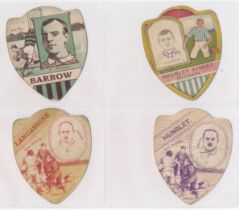 Baines trade cards, Shield shaped Rugby cards (8), with The Old Brigade, Halifax, Wakefield Trinity,