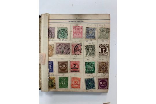 Small world stamp collection in three old albums to include; Germany, France, USA, French Cols, - Image 3 of 18