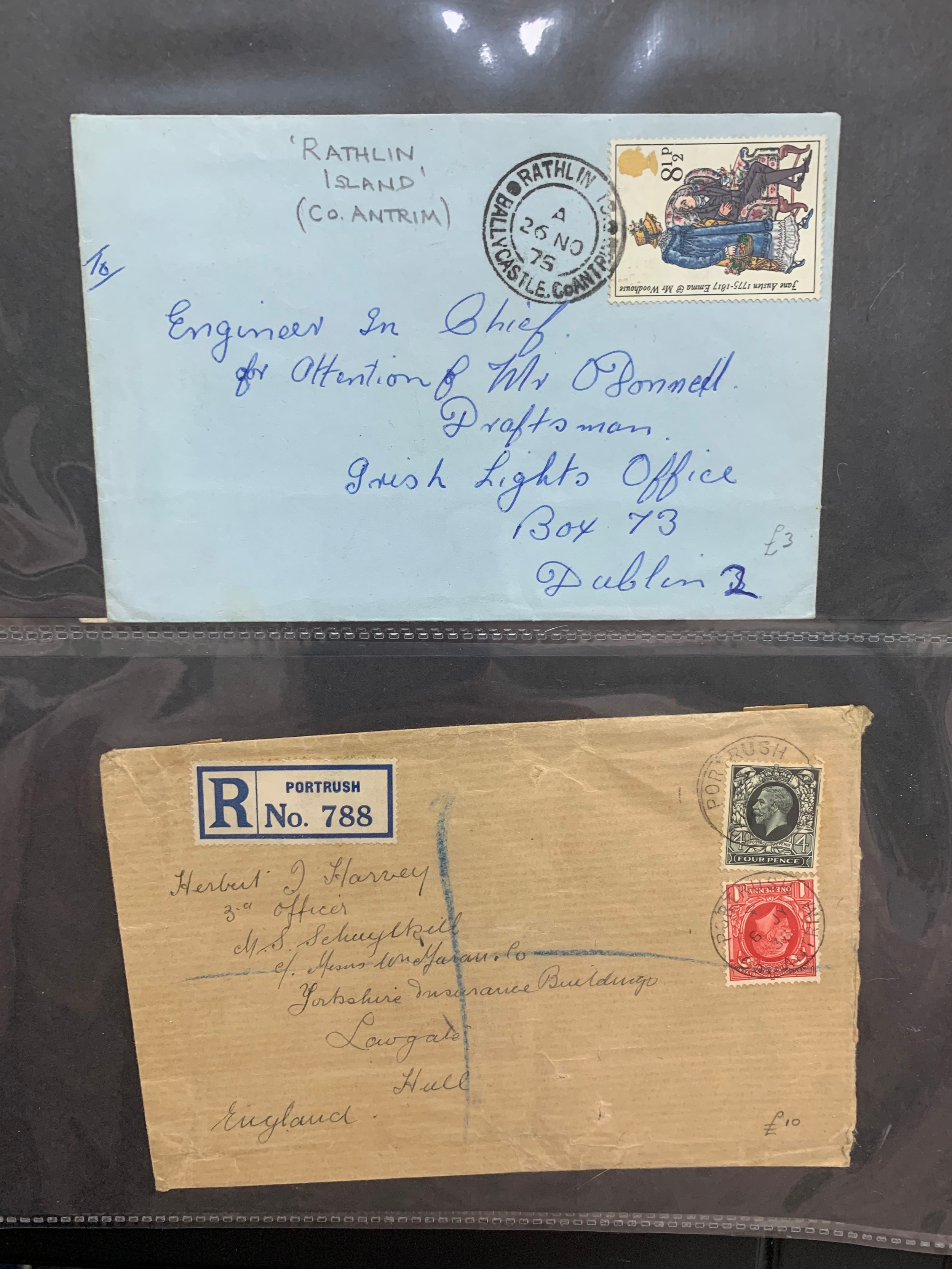 Ireland, interesting Four Kings to QEII cover collection in binder, including Airmail, Paquebot - Image 3 of 36