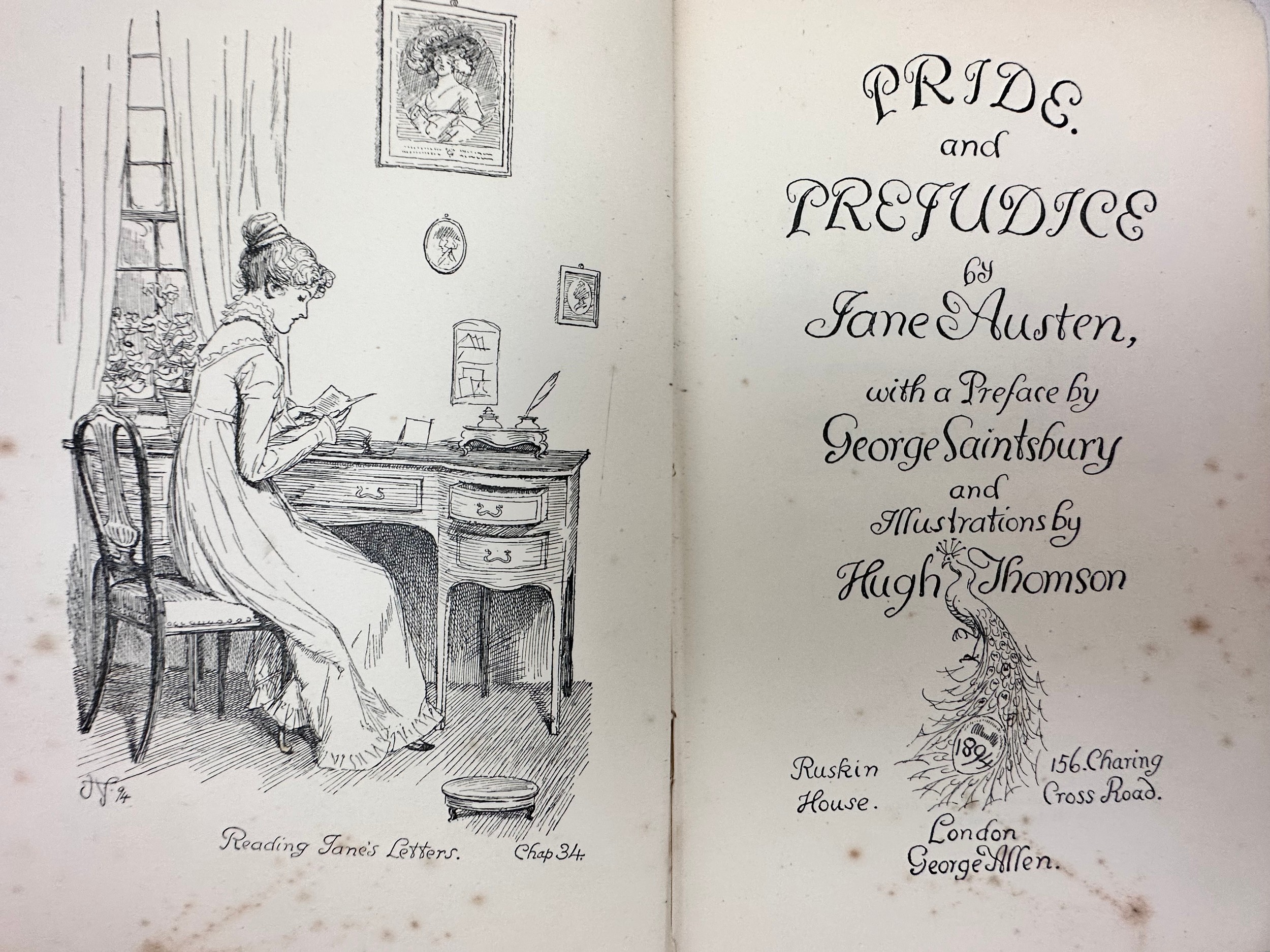 AUSTEN, JANE. Pride and Prejudice, 3rd 'Peacock' edition, London: George Allen, 1903, illustrated - Image 2 of 3