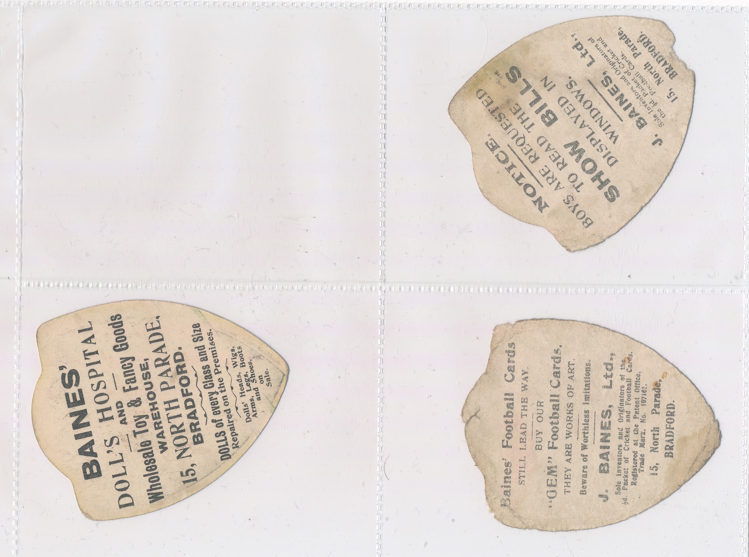 Baines trade cards, Shield shaped Football and Rugby cards (11), with Football - Monte, Bernard, - Image 6 of 6