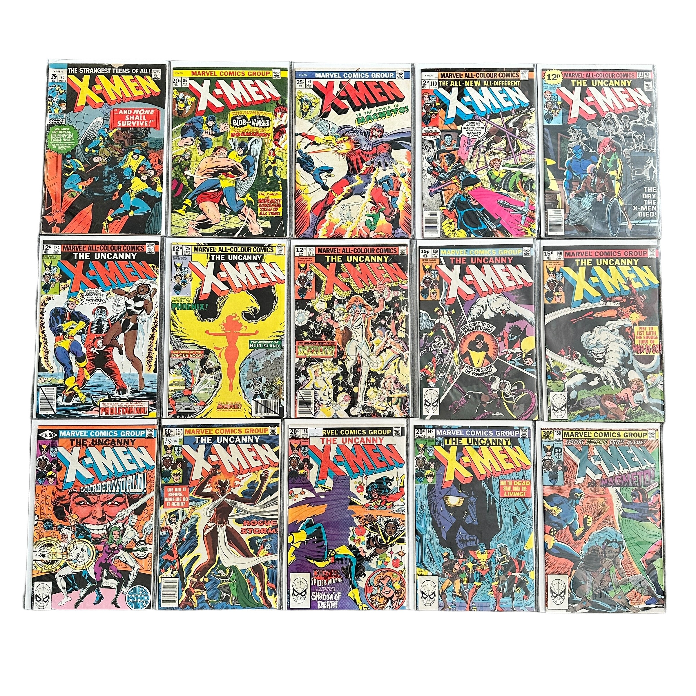 Marvel Comics The Uncanny X-Men 1970/80s Nos 70, 86, 91, 110, 114, 124, 125, 130, 139, 140, 146,