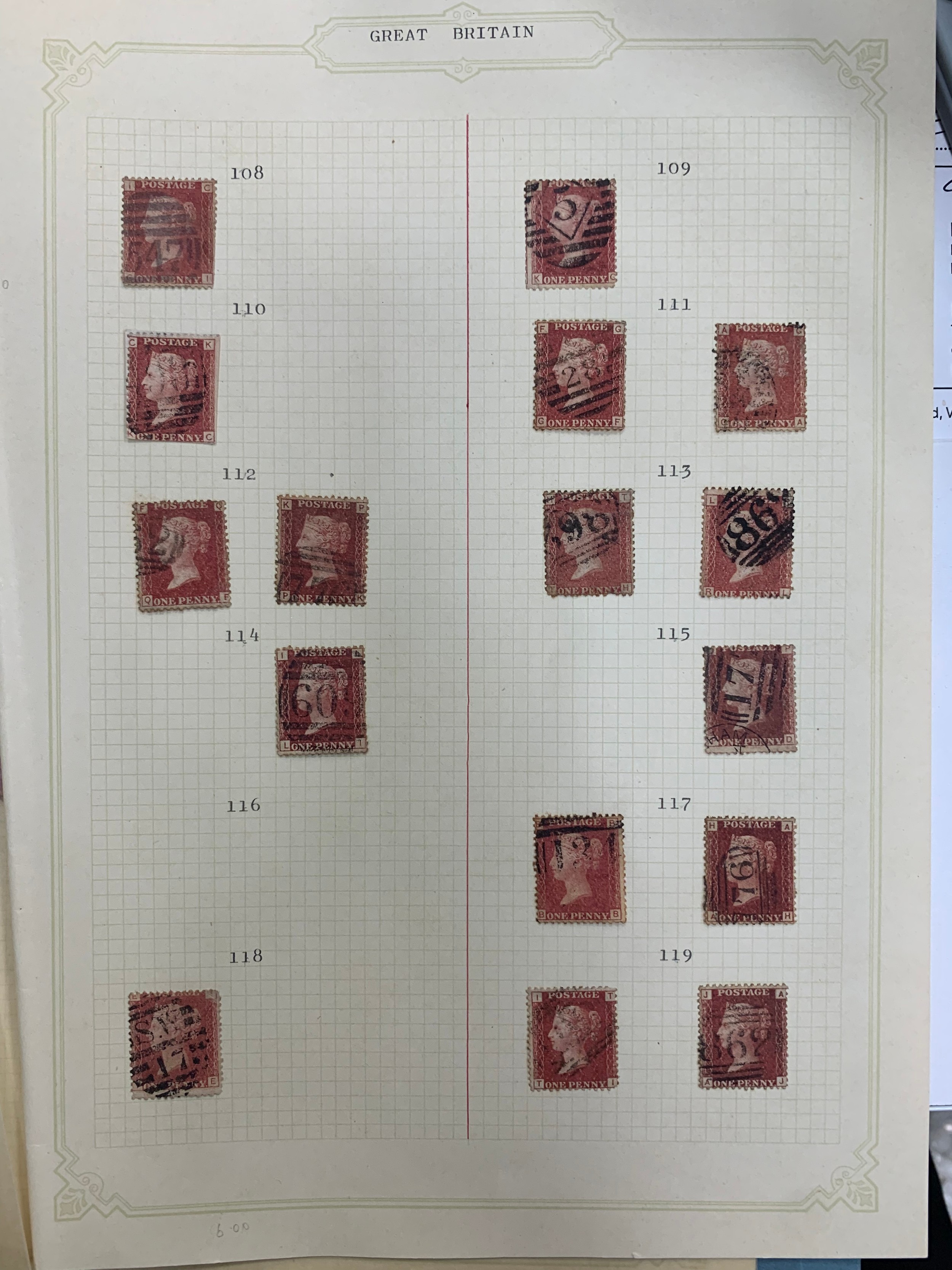 Great Britain, 1858-64 annotated and well-laid out collection of 1d Penny Reds FU from plate 73 to - Image 3 of 12