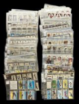 Cigarette cards and trade cards collection, all in plastic sleeves, mainly complete, with examples