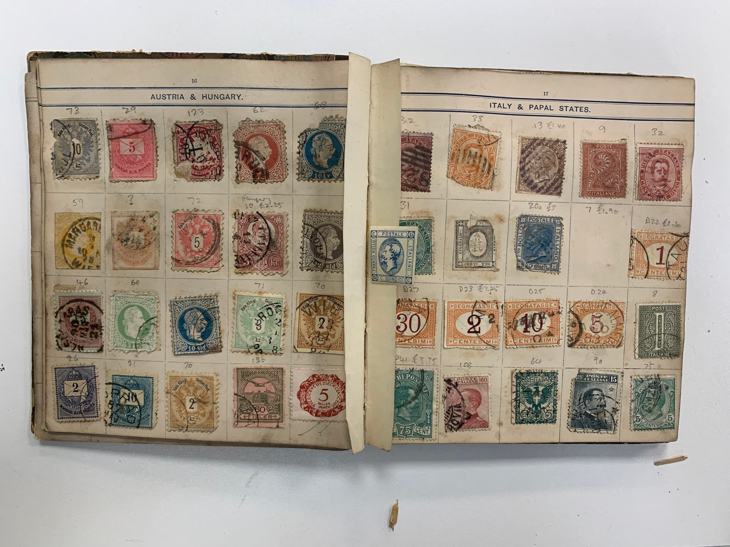 Small world stamp collection in three old albums to include; Germany, France, USA, French Cols, - Image 4 of 18