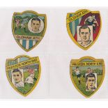 Baines trade cards, Shield shaped Football cards (4), with Oldham Ath. G.H. Douglas, Oldham Ath.