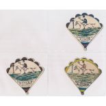 Baines trade cards, fan shaped Sports cars (9), Rugby/Horse-Racing, with Glasgow Academicals,