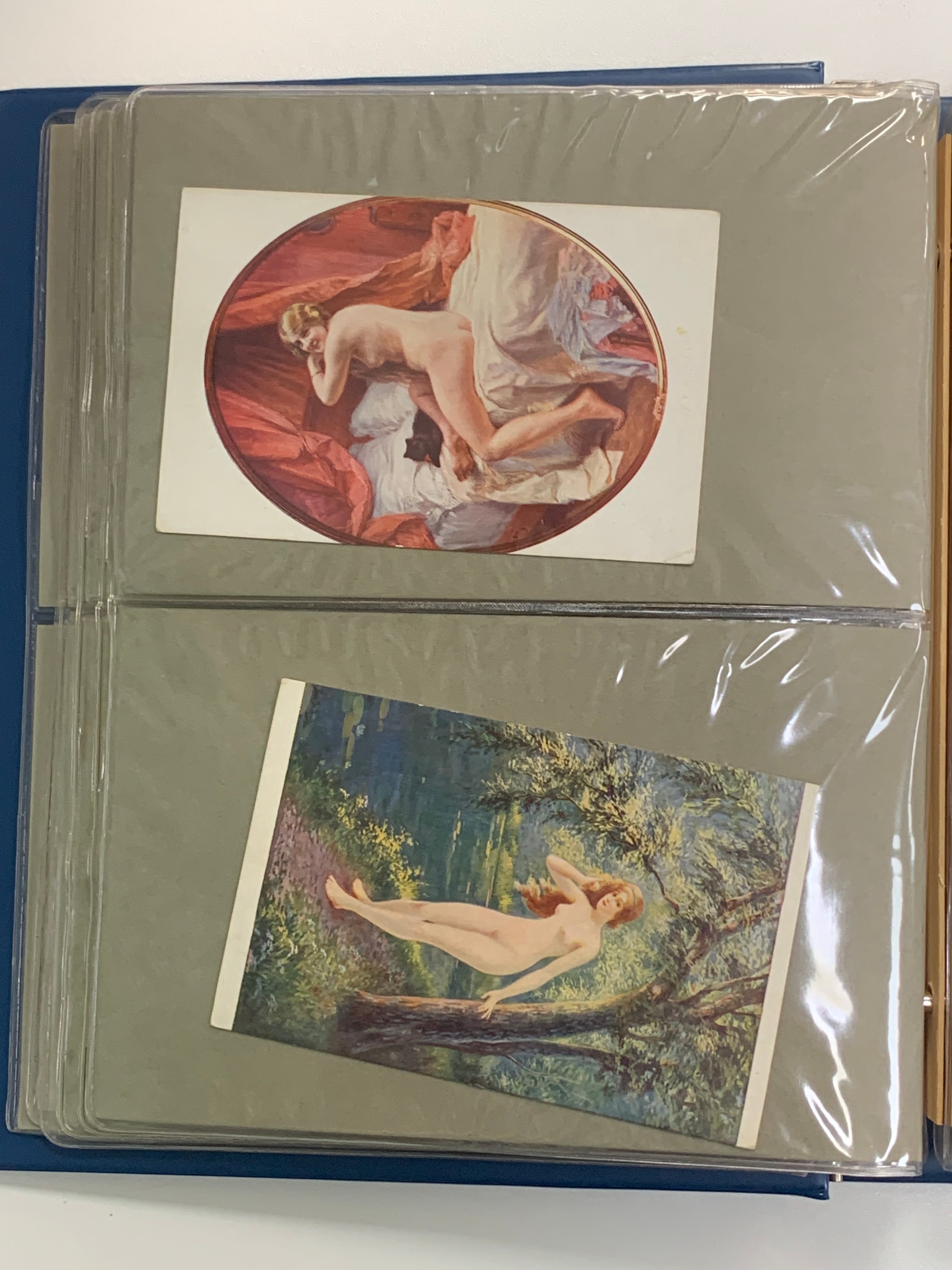 Vintage glamour, range of vintage glamour / erotic postcards in binder. Total cards 36. - Image 12 of 18