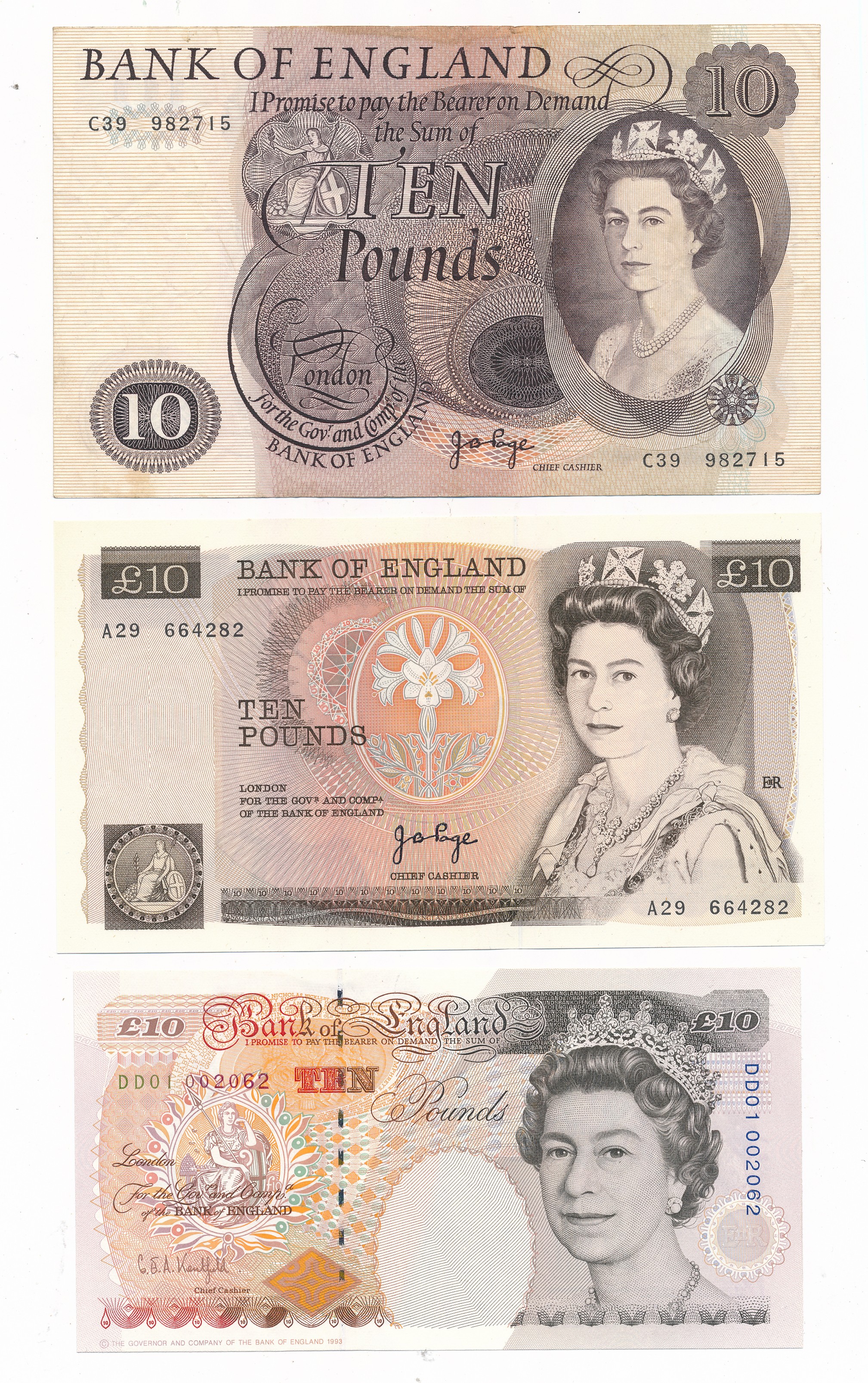 GB Banknotes £10 and £20 collection (6) good very fine to uncirculated, with £20 Page D48, Gill 1991 - Image 3 of 4