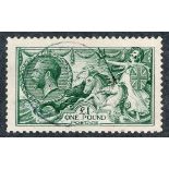Great Britain, 1913 Waterlow £1 Green, extremely fine used. (SG 403), Cat. £1,400.