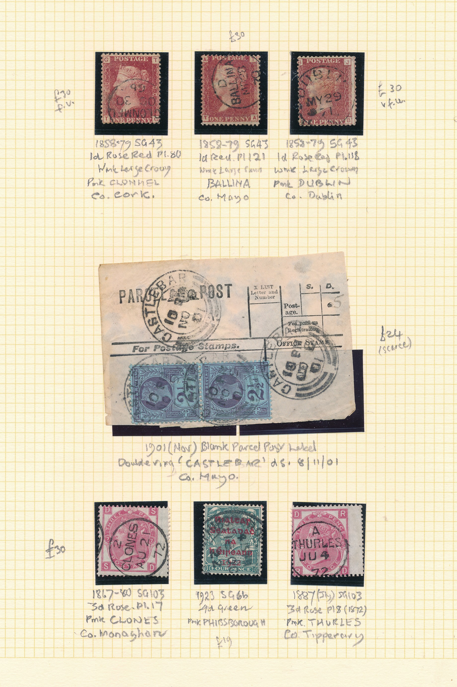 Great Britain, Irish Cancellations, superb collection of GB FU/U with Irish postmarks (location in - Image 5 of 13