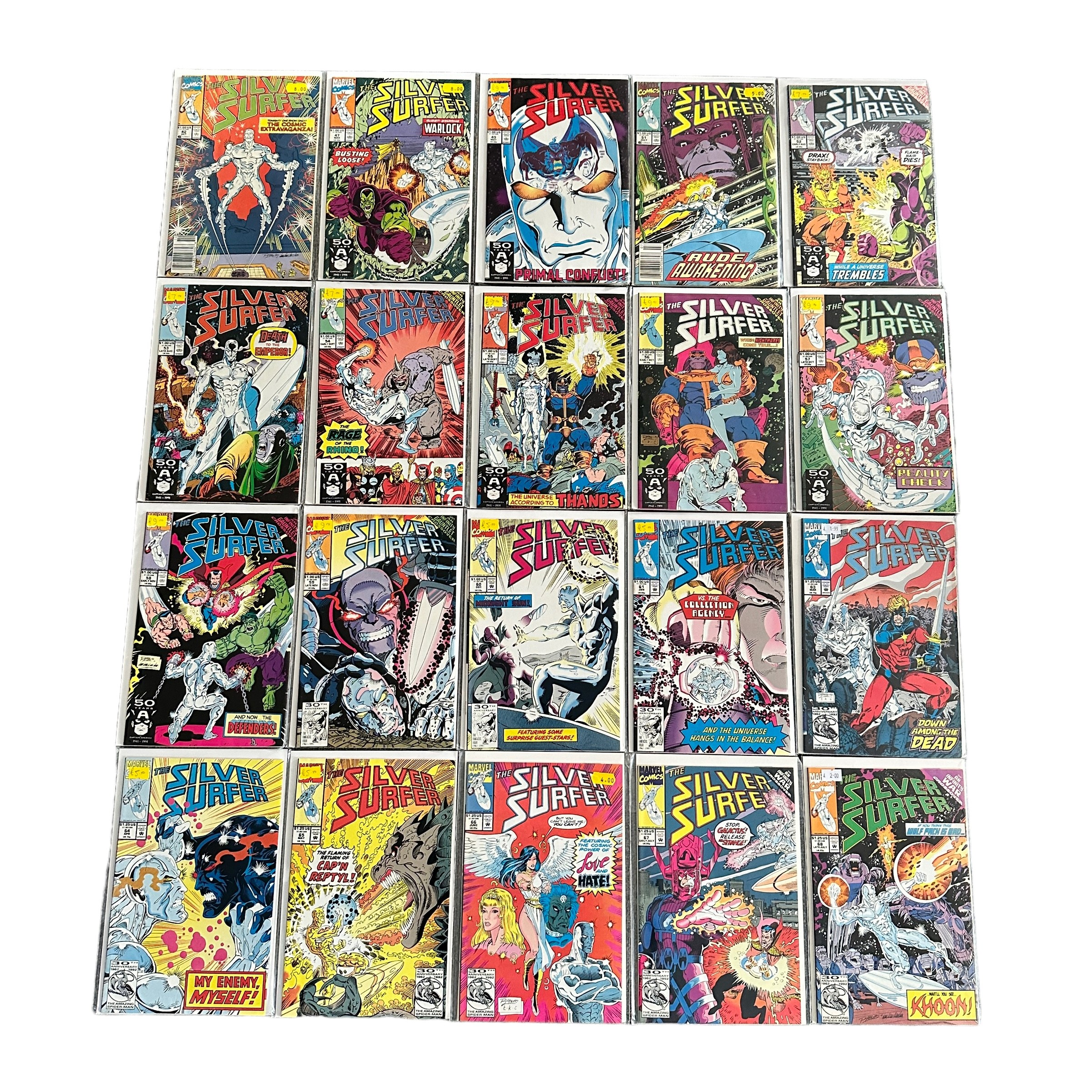 Marvel Comics Silver Surfer 1980s Nos 21-34, 36-42, 47, 49, 51-61, 63-68: All 40 comics are bagged & - Bild 2 aus 2