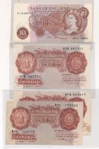 GB Banknotes 10 shillings collection (13), very fine to uncirculated, with Peppiatt A96 (last