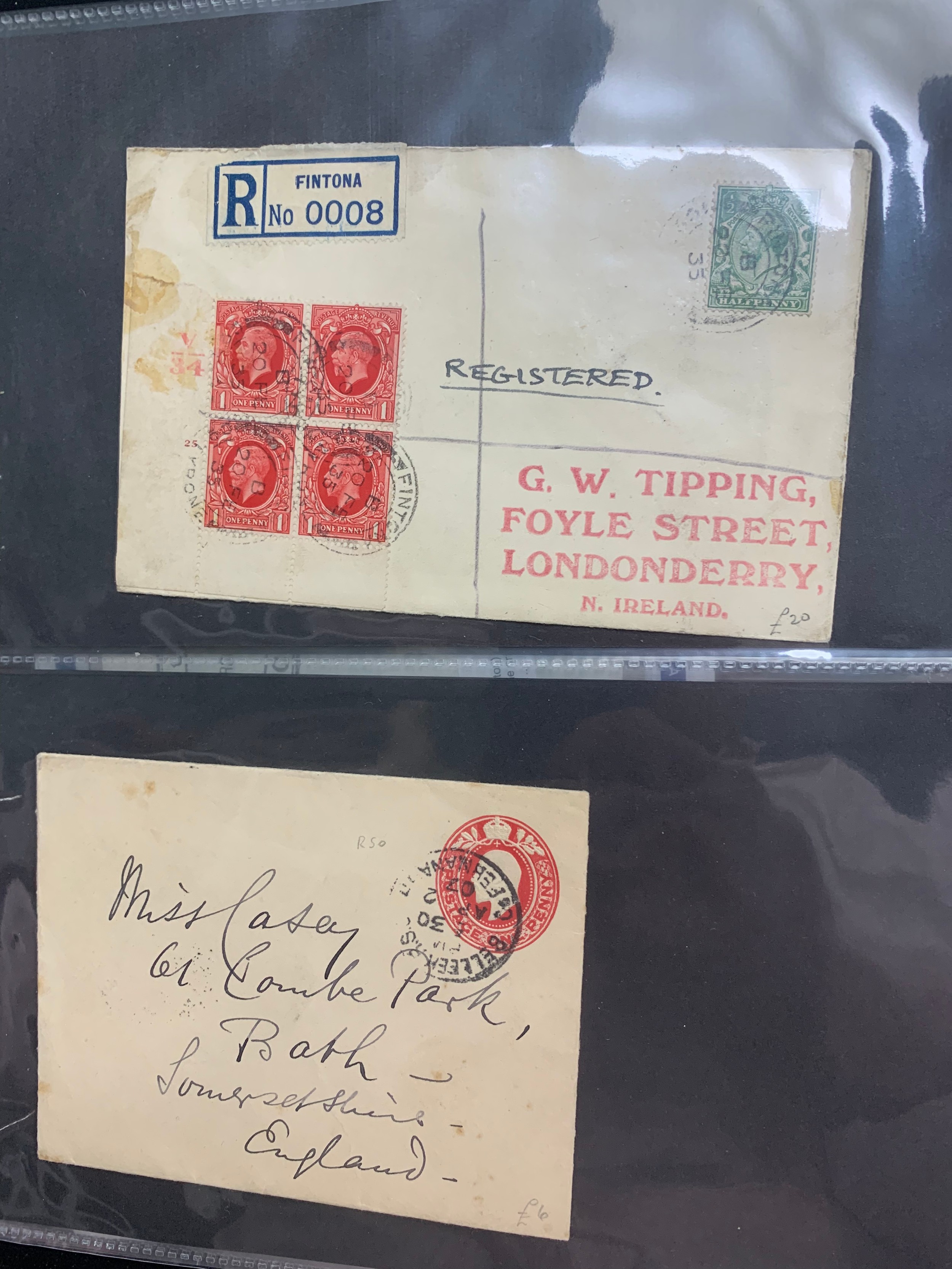 Ireland, interesting Four Kings to QEII cover collection in binder, including Airmail, Paquebot - Image 14 of 36