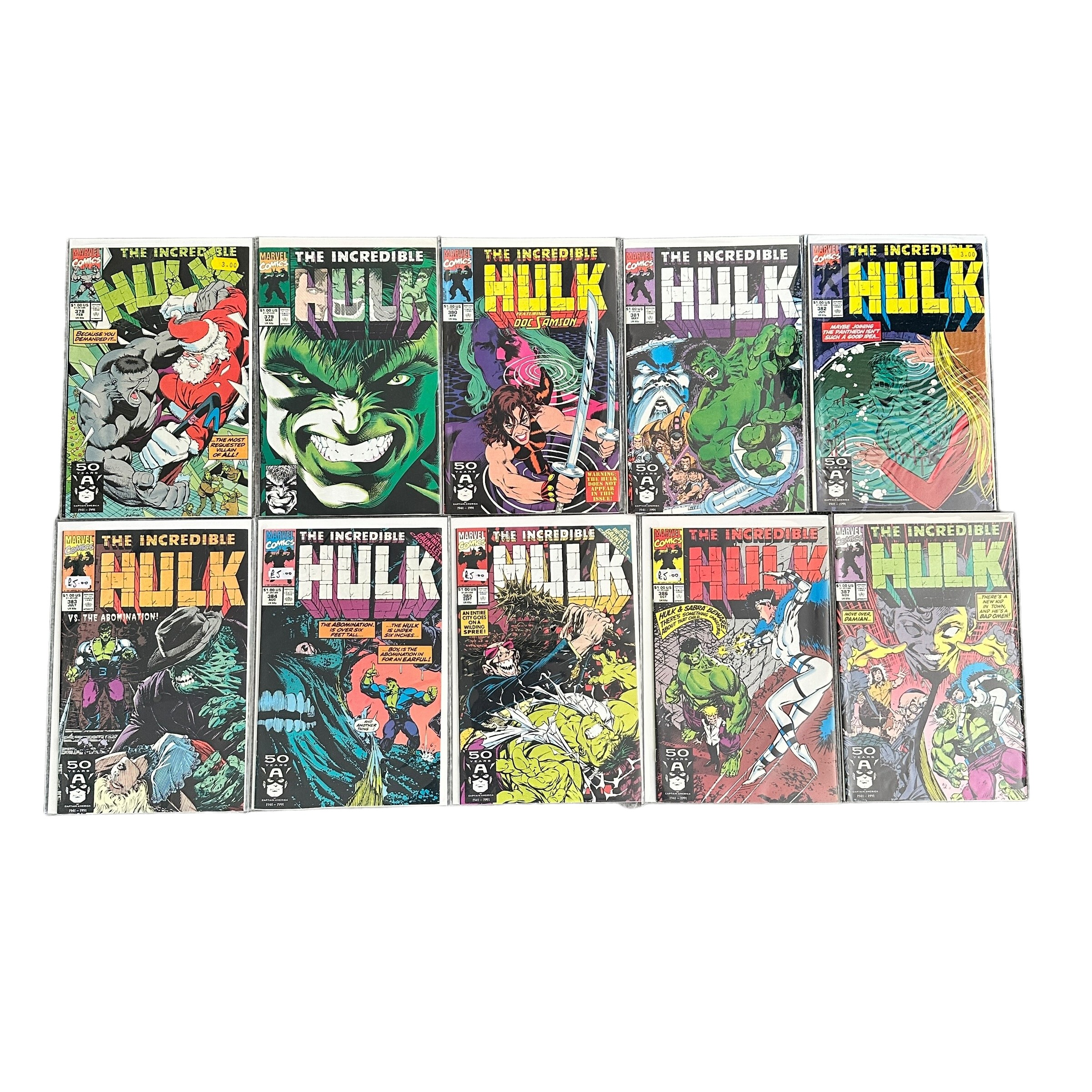 Marvel Comics The Incredible Hulk 1980/90s Nos 363-387: All 25 comics are bagged & boarded, NM. - Bild 2 aus 2