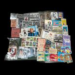 Trade cards - collection of football cards, stickers, photos etc, range of football pennants for