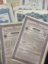 Interesting world collection of Share Certificates to include; Société Anonyme Du Casino et des