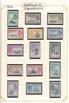 Falkland Islands Dependencies 1954-62 set to £1 M. (SG G26-40), Cat. £225.