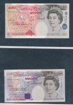 GB Banknotes collection (15) with £50 Kentfield A77 uncirculated, £20 Gill 71L fine, Kentfield